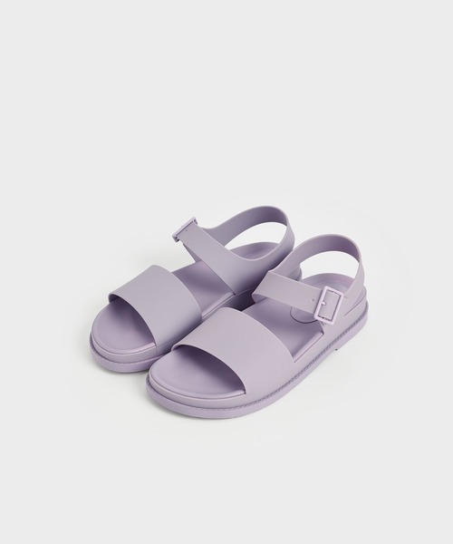 CHARLES & KEITH（チャールズ & キース）の「バックルストラップ フラットフォームサンダル / Buckle Strap Flatform Sandals（サンダル・レディース・ホワイト/ブラック/ライラック・23cm/23.5cm/24.5cm/25cm/25.5cm）」の13枚目の写真