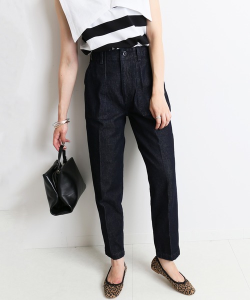 SLOBE IENA（スローブイエナ）の「LE DENIM × MARITAS ベイカーパンツ【洗濯機使用可能】◆（デニムパンツ・レディース・ネイビー・36/38/40）」の16枚目の写真