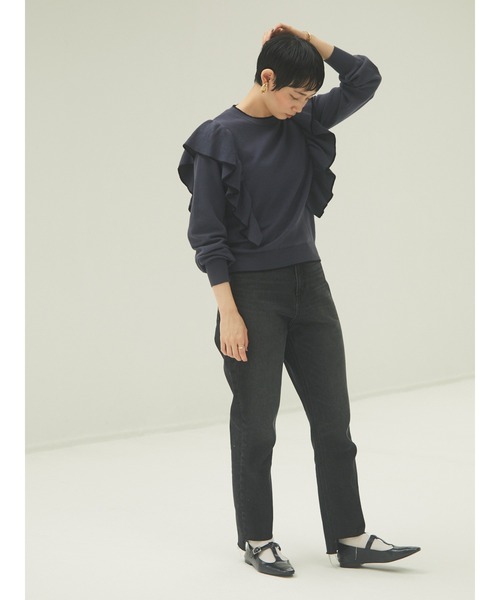 armonia（アルモニーア）の「armonia・配色フリルニットプルオーバー＊（ニット/セーター・レディース・カーキ/ネイビー/ベージュ・FREE）」の16枚目の写真