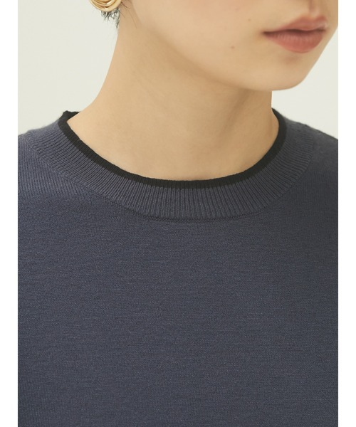 armonia（アルモニーア）の「armonia・配色フリルニットプルオーバー＊（ニット/セーター・レディース・カーキ/ネイビー/ベージュ・FREE）」の11枚目の写真