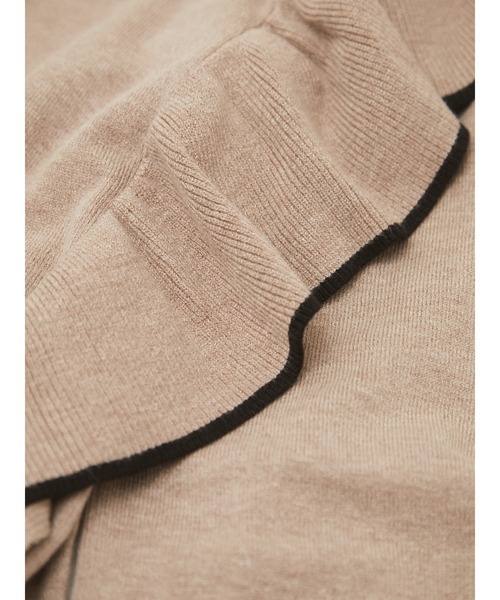 armonia（アルモニーア）の「armonia・配色フリルニットプルオーバー＊（ニット/セーター・レディース・カーキ/ネイビー/ベージュ・FREE）」の7枚目の写真