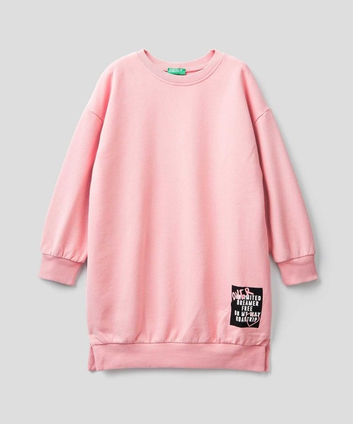 キッズショート丈サイドスリット長袖スウェットワンピース ワンピース Benetton United Colors Of Benetton ベネトンユナイテッドカラーズオブベネトン のファッション通販 Zozotown