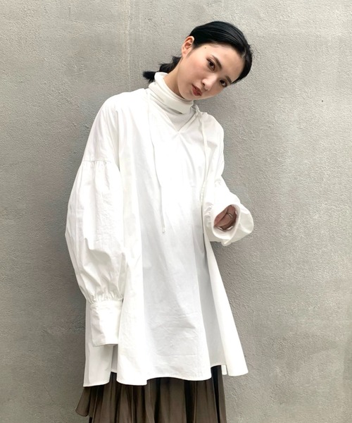 CIAOPANIC（チャオパニック）の「チャーチブラウス（シャツ/ブラウス・レディース・ブラック/オフホワイト/オレンジ・FREE）」の2枚目の写真