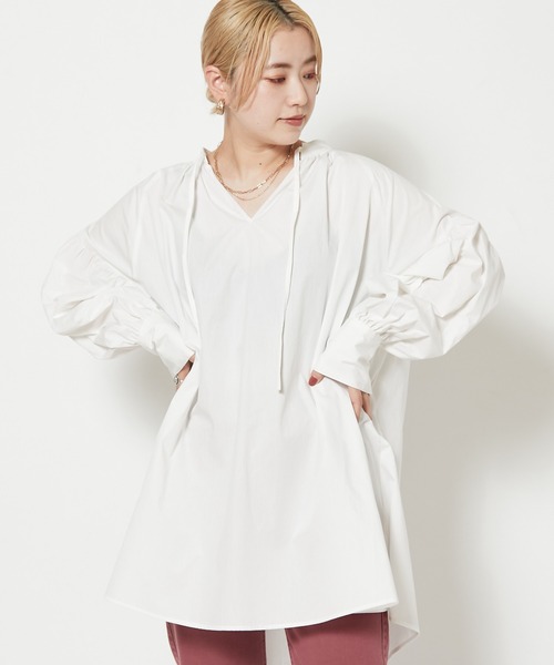 CIAOPANIC（チャオパニック）の「チャーチブラウス（シャツ/ブラウス・レディース・ブラック/オフホワイト/オレンジ・FREE）」の4枚目の写真