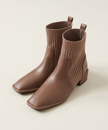 natural couture | リブニット切替ショートブーツ(ブーツ)
