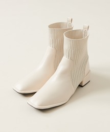 natural couture | リブニット切替ショートブーツ(ブーツ)