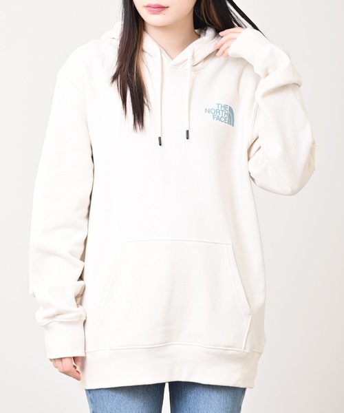 THE NORTH FACE（ザノースフェイス）の「THE NORTH FACE(ザ・ノース・フェイス) NSE ボックスロゴ プルパーカー（パーカー・レディース・ホワイト/ブラック/グレー/インディゴブルー/ブルー・S/M/L/XL）」の2枚目の写真