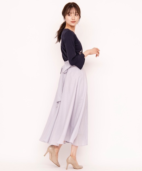 WILLSELECTION（ウィルセレクション）の「アップリケ刺繍フレアスリーブニット（ニット/セーター・レディース・ネイビー/アイボリー/ラベンダー・MEDIUM）」の16枚目の写真