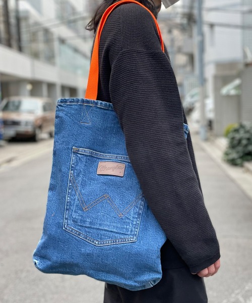 Wrangler（ラングラー）の「【Wrangler】ラングラー MINI TOTE BAG ポケット ミニトートバッグ WM1797（ショルダーバッグ・レディース・インディゴブルー/ダークインディゴブルー/キナリ/レッド/サックスブルー/イエロー・FREE）」の4枚目の写真