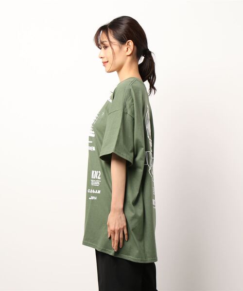 KaneZ(ケインズ)の「KaneZ/ケインズ/H.Y.F TEE/プリントTシャツ(Tシャツ/カットソー・レディース・ブラック/カーキ・FREE)」の5枚目の写真