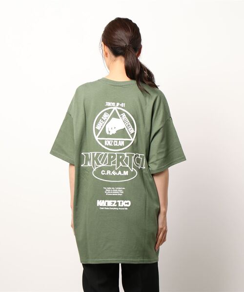 KaneZ(ケインズ)の「KaneZ/ケインズ/H.Y.F TEE/プリントTシャツ(Tシャツ/カットソー・レディース・ブラック/カーキ・FREE)」の4枚目の写真