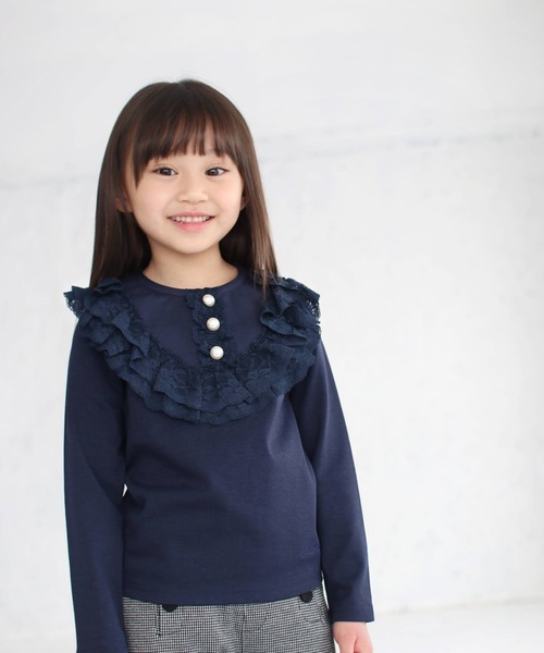 Rora(ローラ)の「ロレアル ロンT(2color)(Tシャツ/カットソー・キッズ・ベージュ/ネイビー・110/130/150/140/120/100)」の2枚目の写真