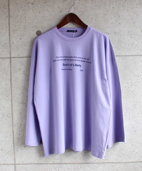 SHISKY(シスキー)の「ビッグシルエットロゴプリント9分袖カットソー(Tシャツ/カットソー・メンズ・ブラック系/ラベンダー/オフホワイト/モカ/ホワイト系/ベージュ/ブラック/杢グレー/チャコール・M/L/XL)」の9枚目の写真