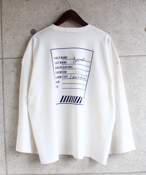 SHISKY(シスキー)の「ビッグシルエットロゴプリント9分袖カットソー(Tシャツ/カットソー・メンズ・ブラック系/ラベンダー/オフホワイト/モカ/ホワイト系/ベージュ/ブラック/杢グレー/チャコール・M/L/XL)」の10枚目の写真