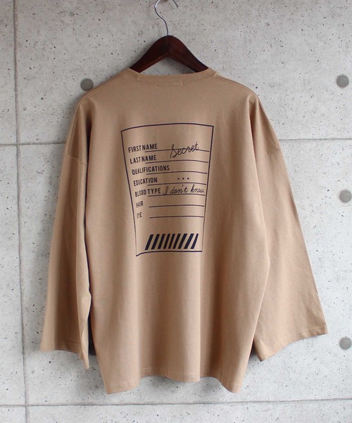 SHISKY(シスキー)の「ビッグシルエットロゴプリント9分袖カットソー(Tシャツ/カットソー・メンズ・ブラック系/ラベンダー/オフホワイト/モカ/ホワイト系/ベージュ/ブラック/杢グレー/チャコール・M/L/XL)」の17枚目の写真