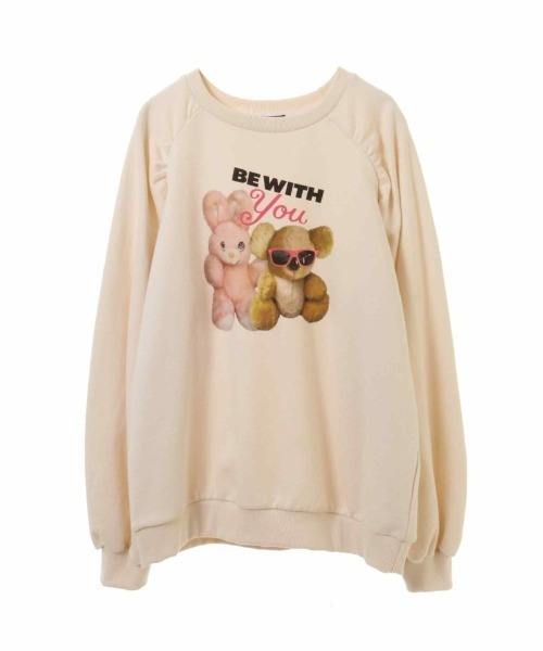 Candy Stripper（キャンディストリッパー）の「BE WITH YOU RAGLAN トップス（スウェット・レディース・アイボリー/ブラック/イエロー・2）」の5枚目の写真