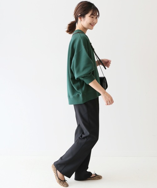 SLOBE IENA（スローブイエナ）の「裏毛ワイドプルオーバー【洗濯機使用可能】◆（スウェット・レディース・ベージュ/グレー/グリーン・FREE）」の14枚目の写真