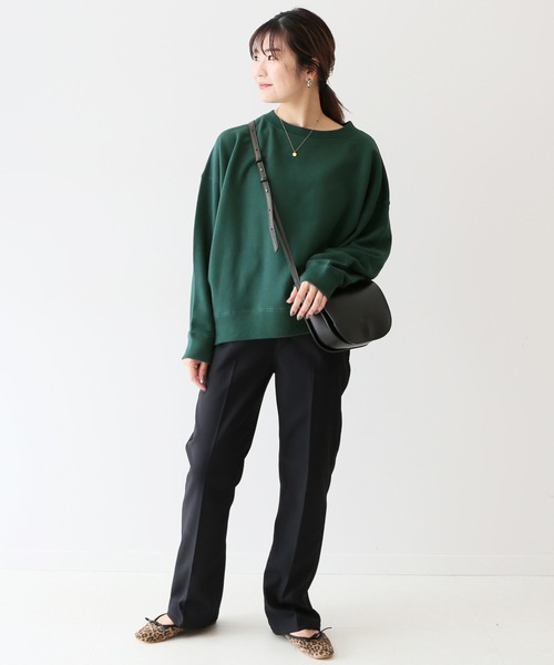 SLOBE IENA（スローブイエナ）の「裏毛ワイドプルオーバー【洗濯機使用可能】◆（スウェット・レディース・ベージュ/グレー/グリーン・FREE）」の10枚目の写真