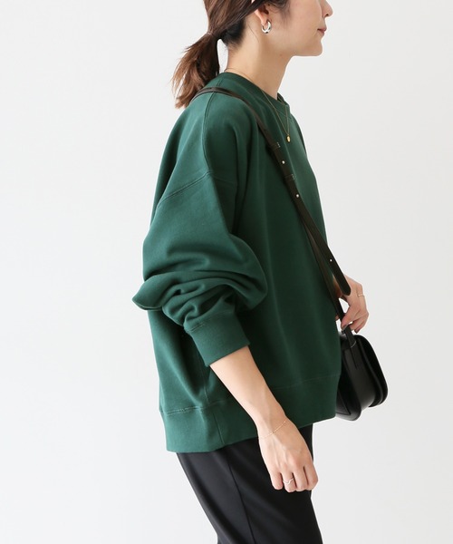 SLOBE IENA（スローブイエナ）の「裏毛ワイドプルオーバー【洗濯機使用可能】◆（スウェット・レディース・ベージュ/グレー/グリーン・FREE）」の6枚目の写真