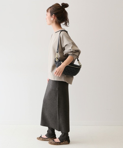 SLOBE IENA（スローブイエナ）の「裏毛ワイドプルオーバー【洗濯機使用可能】◆（スウェット・レディース・ベージュ/グレー/グリーン・FREE）」の9枚目の写真