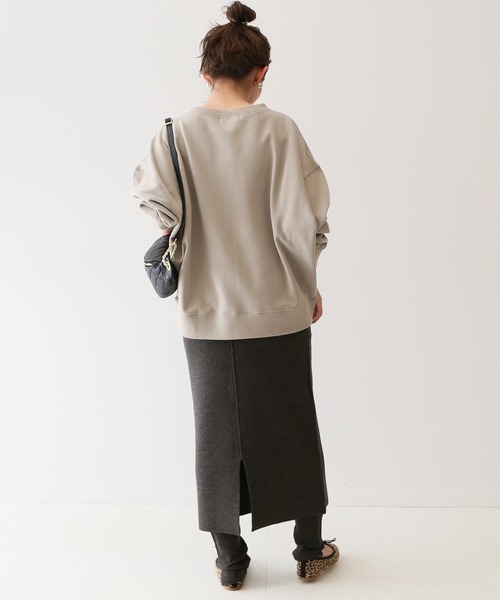 SLOBE IENA（スローブイエナ）の「裏毛ワイドプルオーバー【洗濯機使用可能】◆（スウェット・レディース・ベージュ/グレー/グリーン・FREE）」の13枚目の写真