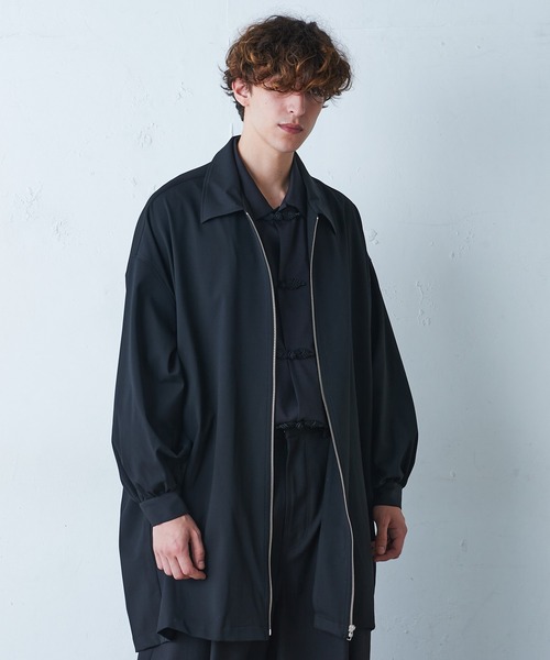 Lui's（ルイス）の「ZIPビッグシャツブルゾン（シャツ/ブラウス・メンズ・ブラック/モカ・FREE）」の2枚目の写真