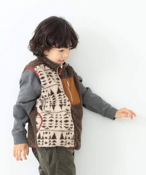B:MING by BEAMS（ビーミングバイビームス）の「B:MING by BEAMS / ボア リバーシブル ベスト（100~140cm）（ベスト・キッズ・レッド系その他7/ネイビー/その他・100/120/140/110/130）」の17枚目の写真