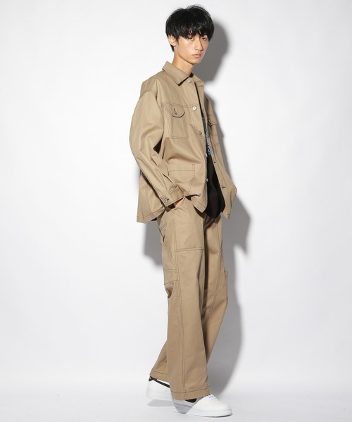 PBLIM（ページボーイリム）の「【PAGEBOYLIM】ステッチワイドパンツ（その他パンツ・レディース・ベージュ/ブラック・MEDIUM/LARGE）」の4枚目の写真