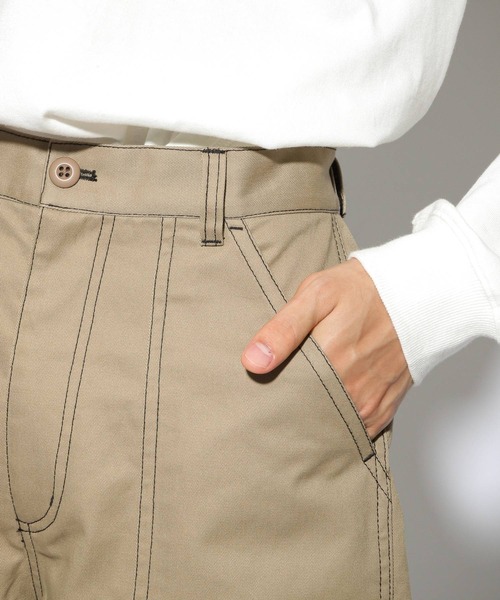 PBLIM（ページボーイリム）の「【PAGEBOYLIM】ステッチワイドパンツ（その他パンツ・レディース・ベージュ/ブラック・MEDIUM/LARGE）」の13枚目の写真