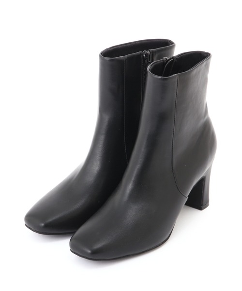 NATURAL BEAUTY BASIC（ナチュラルビューティーベーシック）の「スクエアショートブーツ（ブーツ・レディース・ブラック/ベージュ・23.5cm/24.0cm/24.5cm/23.0cm）」の4枚目の写真