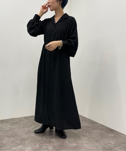 apres jour mignon（アプレジュールミニョン）の「開襟シャツワンピース 【ZOZOTOWN限定アイテム】（ワンピース・レディース・グリーン/チャコールグレー/ダークブルー/ブラック・X-LARGE/フリー）」の8枚目の写真