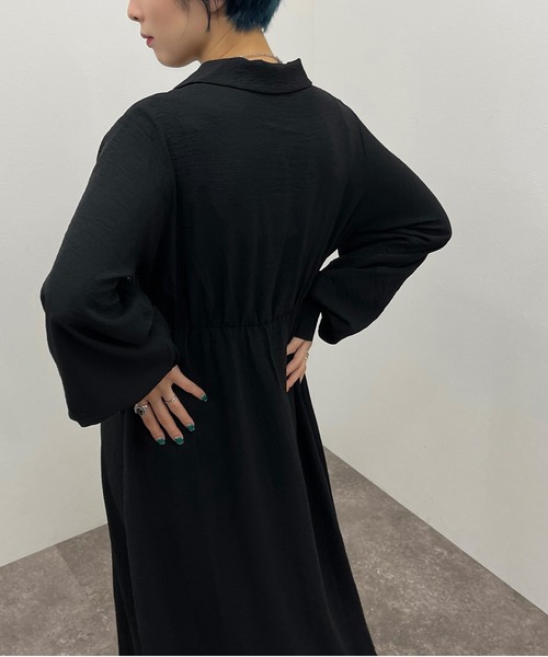 apres jour mignon（アプレジュールミニョン）の「開襟シャツワンピース 【ZOZOTOWN限定アイテム】（ワンピース・レディース・グリーン/チャコールグレー/ダークブルー/ブラック・X-LARGE/フリー）」の6枚目の写真