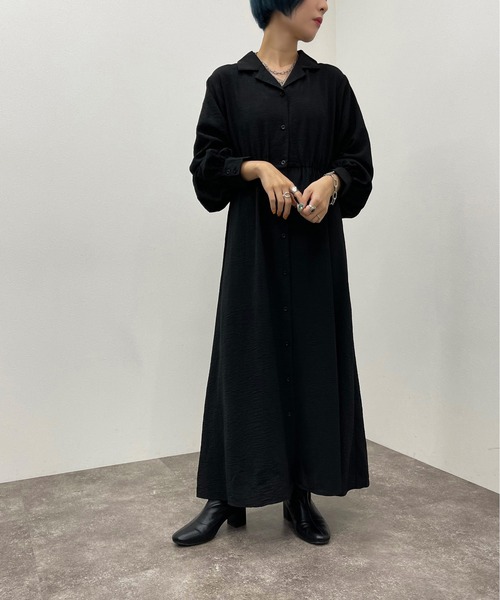 apres jour mignon（アプレジュールミニョン）の「開襟シャツワンピース 【ZOZOTOWN限定アイテム】（ワンピース・レディース・グリーン/チャコールグレー/ダークブルー/ブラック・X-LARGE/フリー）」の7枚目の写真