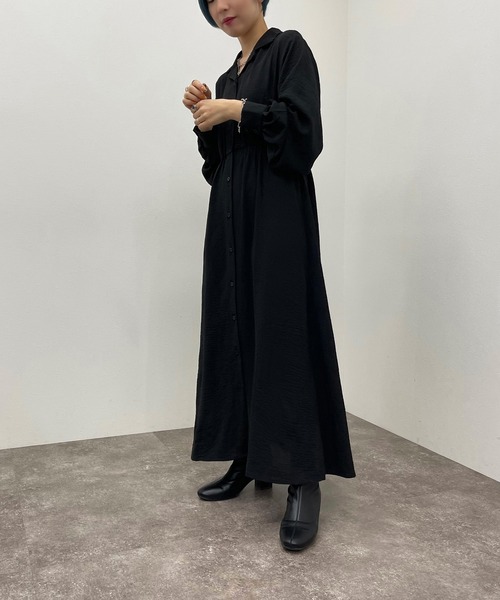 apres jour mignon（アプレジュールミニョン）の「開襟シャツワンピース 【ZOZOTOWN限定アイテム】（ワンピース・レディース・グリーン/チャコールグレー/ダークブルー/ブラック・X-LARGE/フリー）」の10枚目の写真