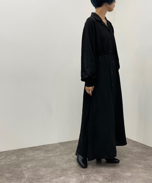 apres jour mignon（アプレジュールミニョン）の「開襟シャツワンピース 【ZOZOTOWN限定アイテム】（ワンピース・レディース・グリーン/チャコールグレー/ダークブルー/ブラック・X-LARGE/フリー）」の11枚目の写真