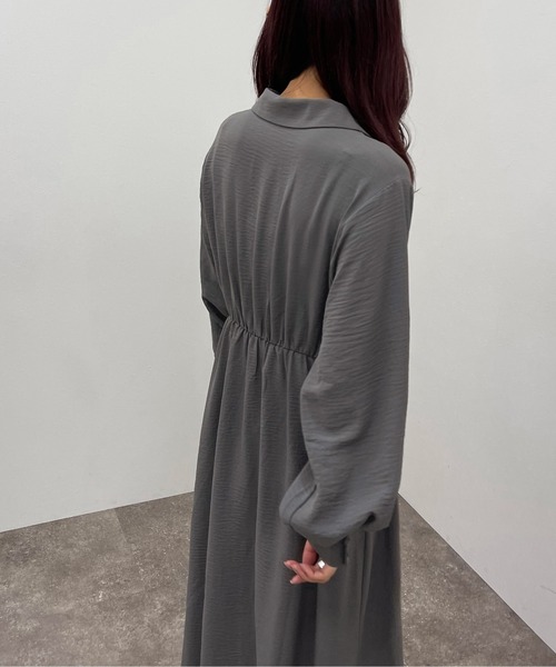 apres jour mignon（アプレジュールミニョン）の「開襟シャツワンピース 【ZOZOTOWN限定アイテム】（ワンピース・レディース・グリーン/チャコールグレー/ダークブルー/ブラック・X-LARGE/フリー）」の15枚目の写真