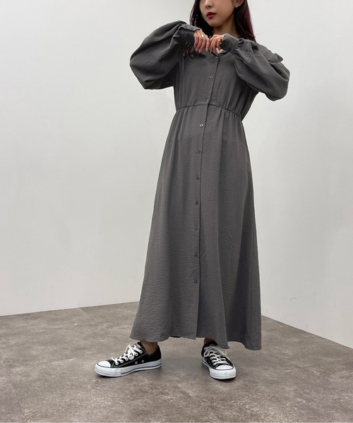 apres jour mignon（アプレジュールミニョン）の「開襟シャツワンピース 【ZOZOTOWN限定アイテム】（ワンピース・レディース・グリーン/チャコールグレー/ダークブルー/ブラック・X-LARGE/フリー）」の17枚目の写真