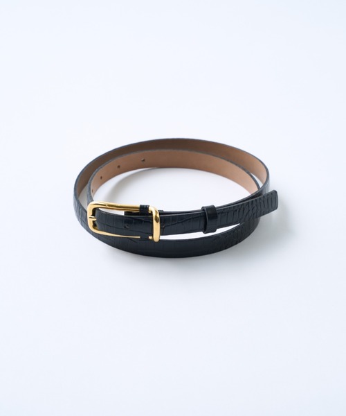 FUMIE TANAKA(フミエタナカ)の「【FUMIE=TANAKA×Lui's / フミエ タナカ×ルイス】 Belt 型押し細ベルト(ベルト・メンズ・ブラック・FREE)」の5枚目の写真
