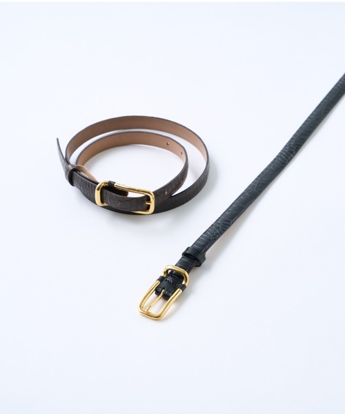 FUMIE TANAKA(フミエタナカ)の「【FUMIE=TANAKA×Lui's / フミエ タナカ×ルイス】 Belt 型押し細ベルト(ベルト・メンズ・ブラック・FREE)」の3枚目の写真