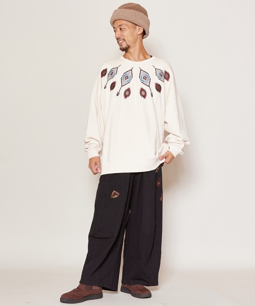 チャイハネ（チャイハネ）の「【チャイハネ】grn×Amina セドキャンMEN'Sワイドパンツ（スウェットパンツ・メンズ・ブラック/インディゴブルー・FREE）」の12枚目の写真