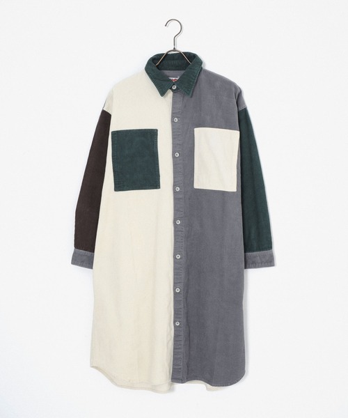 grn（ジーアールエヌ）の「［grn ジーアールエヌ］8.6oz DENIM / CRAZY CORDUROY / WORK SHIRT DRESS / GL132251Q / GL132252Q（シャツワンピース・レディース・インディゴブルー/ブルー系その他/ブルー/その他2/その他1・FREE）」の4枚目の写真