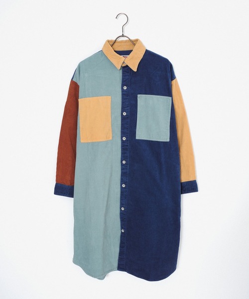 grn（ジーアールエヌ）の「［grn ジーアールエヌ］8.6oz DENIM / CRAZY CORDUROY / WORK SHIRT DRESS / GL132251Q / GL132252Q（シャツワンピース・レディース・インディゴブルー/ブルー系その他/ブルー/その他2/その他1・FREE）」の5枚目の写真