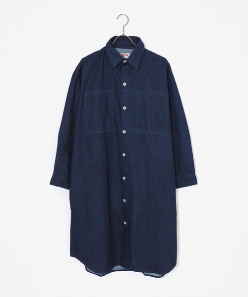 grn（ジーアールエヌ）の「［grn ジーアールエヌ］8.6oz DENIM / CRAZY CORDUROY / WORK SHIRT DRESS / GL132251Q / GL132252Q（シャツワンピース・レディース・インディゴブルー/ブルー系その他/ブルー/その他2/その他1・FREE）」の2枚目の写真