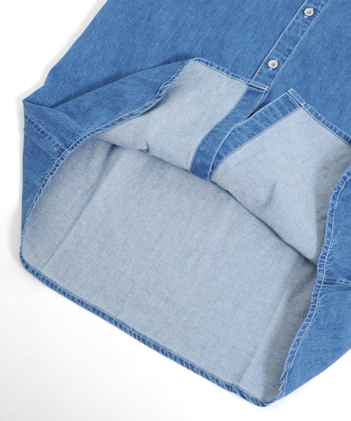 grn（ジーアールエヌ）の「［grn ジーアールエヌ］8.6oz DENIM / CRAZY CORDUROY / WORK SHIRT DRESS / GL132251Q / GL132252Q（シャツワンピース・レディース・インディゴブルー/ブルー系その他/ブルー/その他2/その他1・FREE）」の12枚目の写真