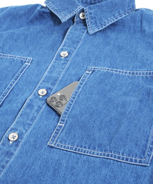 grn（ジーアールエヌ）の「［grn ジーアールエヌ］8.6oz DENIM / CRAZY CORDUROY / WORK SHIRT DRESS / GL132251Q / GL132252Q（シャツワンピース・レディース・インディゴブルー/ブルー系その他/ブルー/その他2/その他1・FREE）」の13枚目の写真