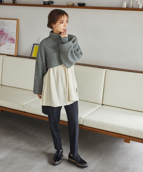 mysty woman（ミスティウーマン）の「スタイルアップテーパーパンツ 257491（スラックス・レディース・ブラック/ブラウン/アイボリー・FREE）」の10枚目の写真