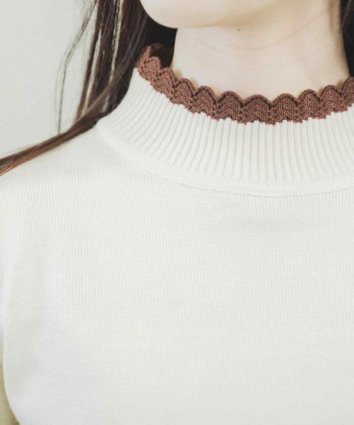 Clice de Paris（クリシェドゥパリス）の「K/バイカラータートルニット（ニット/セーター・レディース・ブラック/アイボリー・ONESIZE）」の10枚目の写真