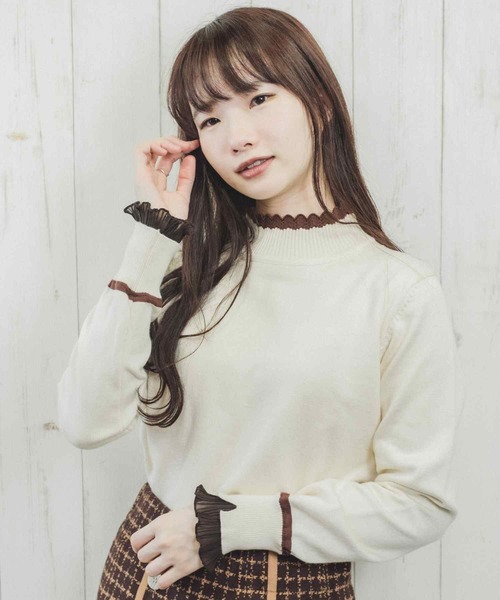 Clice de Paris（クリシェドゥパリス）の「K/バイカラータートルニット（ニット/セーター・レディース・ブラック/アイボリー・ONESIZE）」の7枚目の写真