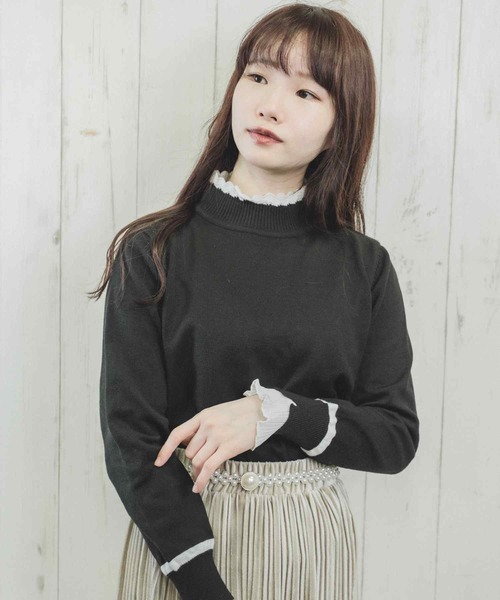 Clice de Paris（クリシェドゥパリス）の「K/バイカラータートルニット（ニット/セーター・レディース・ブラック/アイボリー・ONESIZE）」の18枚目の写真