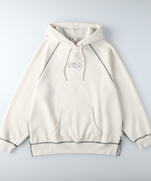 FILA（フィラ）の「【FILA】あったか配色ステッチパーカー（パーカー・レディース・オフホワイト/ブルー/ブラック・M/L）」の9枚目の写真